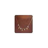 Kotkiddy Charm Halskette für Frauen - Zierliche Gold Klammer Strand Charm Halskette, süße Muschel Halskette, Mond Stern Accessory Strand Kreuz Sechseck Anhänger Preppy Style Sommer