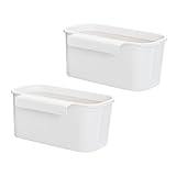 KOMBIUDA 2St Aufbewahrungskiste Auto hängende Pflanzgefäße für Pflanzen im Freien Deck-Pflanzgefäße über aufbewahrungsdose Storage Boxes Schrank hängende Mülltonne kleine Mülltonnen pp Weiß
