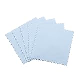 YXINAER Silberputztuch für Schmuck 10 Stück Silberpoliertuch, Silberreinigungs-Poliertuch, weiches, sauberes Wischtuch, Wischtuch for Silber- und Goldschmuckwerkzeuge(Blue 8x8cm)