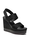 Calvin Klein Jeans Damen Plateau-Sandalen Wedge Sandal Keilabsatz, Schwarz (Black), 41