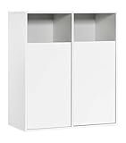 mokebo® Wäscheschrank in Weiß 'Der Wäschehüter', Wäschesortierer mit 2 Fächern, auch als Wäschekorb, Wäschesammler oder Wäschetruhe aus Holz, auch als 95x80x40 fürs Bad oder Schlafzimmer (HxBxT in cm)