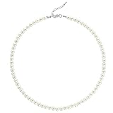 BABEYOND Perlenkette Damen Weiße Perlen Halsketten für Frauen und Mädchen Kurze Runde mit 6–10 mm Perlen Schmuck