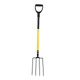 Kuuleyn 46-Zoll-Kompostgabel, vierzinkige Heugabel, Pitch Y-Griff, vielseitiger 4-Zinken-Gartenspaten für Gartenarbeit, Graben, Kompostieren