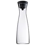 WMF Basic Wasserkaraffe 1,5 l, Glaskaraffe mit Deckel 1,5 l, Silikondeckel, CloseUp-Verschluss aus Cromargan-Edelstahl, inkl. Sieb zum Zurückhalten von Eiswürfeln und Früchten