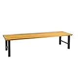 ADB Garderobenbank freistehend 2000x400x420mm - stabile Umkleidebank mit pulverbeschichtetem Stahlgestell, Anthrazitgrau