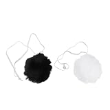 LIFKOME 2St Kaninchenschwanz-Pompom brauner Hasenschwanz LED leuchtender Auto tierkostüme bunny tail Pompons Kinderkommode Kaninchen-Cosplay-Stütze Cosplay-Schwanzball Plüsch Black