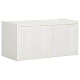 vidaXL Leichte Kissenbox, Angora Weiß, umwandelbarer Sitz mit 85 L Stauraum, perfekt für den Innen- und Außenbereich