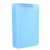 Disc-Gehäuse, Externes Festplattengehäuse, HDD SSD, Stoßfeste Festplatten-Schutzbox, 3,5-Zoll-Festplattengehäuse, Antistatisches ABS, Transparentes Aufbewahrungsgehäuse (Blue)