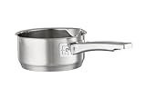 RÖSLE EXPERTISO Stielkasserolle, Hochwertiger Universaltopf aus Edelstahl 18/10, 16 cm, Edelstahlgriff, Innenskalierung, induktionsgeeignet, spülmaschinengeeignet, Silberfarben