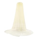 Luzhengyang Universeller Betthimmel zum Aufhängen, Moskitonetz, Netzgewicht, Polyester, für Einzel- bis Kingsize-Betten – Romc Dekor, Outdoor-Ionen, einfache Installation, perfekt für – Hellgelb