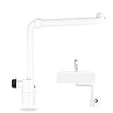Weciau 1 1/4 Zoll Raumsparsiphon für Waschtisch, Geruchsverschluss für Waschbecken, 360° Einstellbarer Raumsparsiphon Waschtisch, Siphon Küchenspüle, Siphon Flach für Badezimmer(Weiß, Kunststoff)