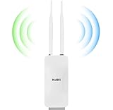 KuWFi Outdoor WLAN Access Point, 1200Mbps Long Range Wi-Fi Extender, Dualband Gigabit Wireless Access Point, WiFi Access Point, 200M Netzwerkabdeckung Extend Wi-Fi Booster für Campus, Parks, Cafés, RV