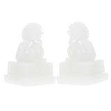 Healifty 1 Paar Miniatur Löwenstatue aus Resin Dekoration für Innen und Außen Kreative Tierfigur Langlebig und Wetterfest Perfektes Gartenornament für Haus und Garten
