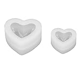 Respicefinem 3D Herzförmiger Spiegel Silikon Kristall Aromatherapie Gipsseife für DIY Handwerk