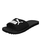 PUMA Unisex Purecat Flip-Flop, Black-White, 46 EU