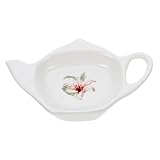 BIUDECO Keramik Teebeutelhalter Teebeutelablage Kleine Lose Tee Untertasse Vintage Teekannenform Glasiert Kanten Bpa Frei Wiederverwendbar Geschenkidee für Tee