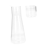 DECHOUS Multifunktionale Glaskaraffe 1 Satz Wasserkaraffe Für Nachttisch Ideal Für Wasser Saft Und Tee Elegantes Design Für Zuhause Und Büro Spülmaschinenfest