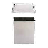 JKJZSALJ Einbau-Mülleimer für Küche mit Klappdeckel, quadratisch, um 360 Grad drehbar, Abfalleimer aus gebürstetem Edelstahl, mit schwenkbarem Deckel, balanciert, L, S, L