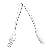 Ipetboom Edelstahl Fischbesteck Teilig mit Fischmesser und Fischgabel Poliert Komfortabler Griff für Restaurant und Zuhause Langlebig und Spülmaschinenfest für Fischgerichte und Steakessen