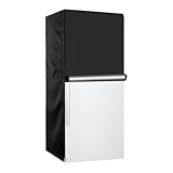 Qkbuza Gefrierschrankabdeckungen für den Außenbereich, strapazierfähig, 210D Oxford, wasserdicht, Gefrierschrankschutz, Kühlschrank-Zubehör, mit Griff für Zuhause