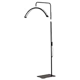 zenggp Halbmond-Stehlampe Für Die Schönheit, Dimmbare LED-Bogenlampe Mit Knopf/Fernbedienung, Stehlampe Mit 3 Beleuchtungsmodi, Für Nageltechnik/Handwerk/Tattoo/Salon(58cm,Black)