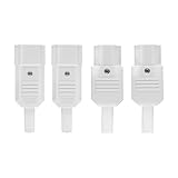 Sarini Paar AC 250 V 10 A IEC 320 C14 Stecker/Buchse für Schalttafeleinbau, Stromanschlussbuchse, 3 Anschlüsse, Wechselstromanschluss für Geräte (weiß)