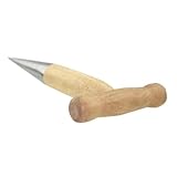 jojofuny Handlicher Edelstahl Garten Dibble mit Ergonomischem Holzgriff Rostfrei Robustes Pflanzloch Werkzeug für Blumenzwiebeln und Setzlinge für Gartenarbeit und Aussaat