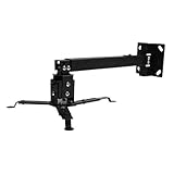 Xumh2024-3 Beamer Halterung Schwarze Projektor-Deckenhalterung, verstellbare Dachhalterung von 43 bis 65 cm for DLP-LCD-LED-Wandaufhänger Projektor Halterung