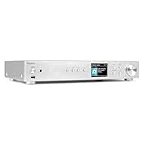 Audizio Adria - Internetradio WLAN Radio mit Bluetooth, DAB Tuner für HiFi Anlage, Spotify Connect, HiFi-Tuner, Internet Radio, Digitalradio, USB, AUX, RCA Out, Optical, inkl. Fernbedienung - Silber