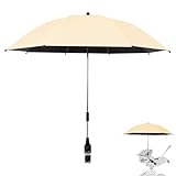 Mivceklw Wheelchair Sonnenschirm, Travel Stroller Regenschirm, tragbar, Sunshade Clamp, Pushchair Sonnenblende Cover mit verstellbarer Klemmbefestigung für Outdoor-Abenteuer, 1 Stück, gelb,, gelb, Se
