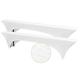 YMHPRIDE 2Pack Elastische Bierbankhussen, weiße Wasserdicht Bierbankhussen, Set für 25 cm Bierbank, Bierzeltgarnituren 220 x 25 x 50 cm für Gartenbankett-Gartenmöbel-Bezüge.