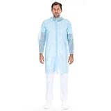 FRANZ MENSCH 100 Stück Hygonorm Besucherkittel Light mit Klettverschluss | PP, blau, XXL, L: 110cm, Umfang: 140cm