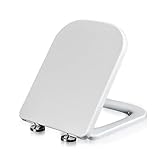 SdaryWare Quadratischer Toilettensitz, Toilettensitz mit Absenkautomatik und Schnellverschluss für einfache Reinigung, strapazierfähige Toilettensitzbezüge, Top Fix 360 v(B)