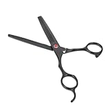 SHERCHPRY Edelstahlschere Zähne Effilierschere Frisezzähneschere Zähneschere Schere Frisezzähne Schere Friseurzähneschere Zähne Scheren Rostfreier Stahl Black
