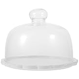 YARNOW Glasglocke Kuchenglocke Glas- Haube Käseglocke mit Keramik Teller Tortenplatte Haube Servierplatte mit Glashaube Porzellan Käseplatte Käse- Brett Kuchen Abdeckung Kuchenglocke