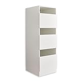 LAUNDREEZY Wäscheschrank für Schmutzwäsche, Weiß - Wäschesammler Schrank mit 3 Fächern für die Waschküche - 50 x 162 x 67,5 cm (B/H/T)