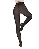 iceROSE 2er-Pack Fleece-gefütterte Strumpfhosen für Damen – Thermostrumpfhose für den Winter, hochelastisch, für Alltag und Büro, Transparentes Schwarz, 02 - 300 g, S-M