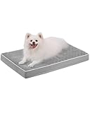 KSIIA Orthopädisches Hundebett Kleine Hunde, Hundekissen 58x43x7cm, Hundematte Waschbar, Hundematratze Abnehmbar, Grau