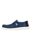 HEYDUDE - Wally Elevated Basics Herren - Slip-on Schuhe - Mokassin-Stil, Navy/White, 44 EU