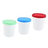 EPIGEIST 3 Stück Teiliges Wiederverwendbare Eisbehälter Auslaufsichere Eiscreme Aufbewahrungsbehälter Rot Blau Grün für Selbstgemachtes Speiseeis und Gefrierfach Geeignet