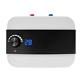 fennnds Elektronische Durchlauferhitzer, 1500 Watt Sofortige Warmwasserbereiter Elektrischer Klein mit LED Temperaturanzeige für Küche und Badezimmer SpüLbecken, Weiß & Schwarz
