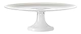 LEONARDO HOME Alabastro Torten-Platte, Teller mit Fuß, Glas-Platte für Torten, Kuchen, Cupkackes in Weiß, Ø 310 mm, 031197