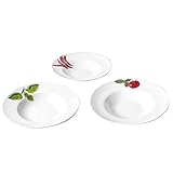 Pastateller, mit mediterranem Motiv, weiß, Ø 27 cm (Modell zufällig, 1 Stück)