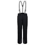 AOLI RAY Herren Skihose Snowboardhose Wasserdicht Gefüttert Trägerhose Wanderhose Schneehose Winddicht Winter Outdoorhose mit 4 Taschen Schwarz M