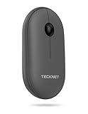 TECKNET Bluetooth Maus, Maus Kabellos (DREI Modi: BT 5.0/3.0 + 2.4G), Optische Leise Funkmaus mit USB-A-Empfänger, Easy-Switch für Laptop PC Computer, Mac OS, Android, Windows, Grau