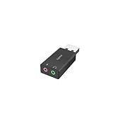 Hama Externe Soundkarte, USB Klinke Adapter (USB Soundkarte für Windows und Mac, Stereo Adapter zum Anschluss von Kopfhörer, Lautsprecher, Mikrofon, Headset an Computer, PC, Laptop, Tablet, PS4, PS5)