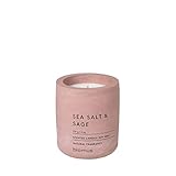 blomus -FRAGA- Duftkerze S aus Sojawachs, Withered Rose, hochwertiger Raumduft, charakteristische Beton-Optik, Duft SEA SALT & SAGE, 24 h Brenndauer (H / B / T: 8 x 6,5 x 6,5 cm, Withered Rose, 65651)
