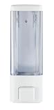 WENKO Desinfektionsmittel- und Seifenspender Istres Weiß, hygienischer Wand-Spender für Desinfektionsmittel, Flüssigseife etc., Befestigen ohne bohren, Füllmenge: 320 ml, 6 x 18,5 x 7,5 cm, Kunststoff