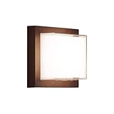 LUOYAOB Moderne und minimalistische quadratische Wandleuchte for den Außenbereich, ABS-PC-Kunststoff-Wandleuchten, 3000 K, warme Wandlampe for Veranda, Deck, Zaun, Terrasse, Garten(Walnut Color)
