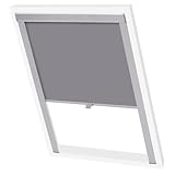 Verdunkelungsrollo Grau MK06, Dachfensterrollo passend für Velux-Fenster, Blickdicht, wärmeabweisend, einfache Montage, 100% Polyester